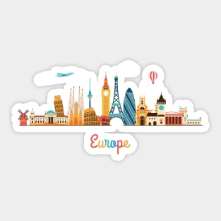 Europe skyline Sticker